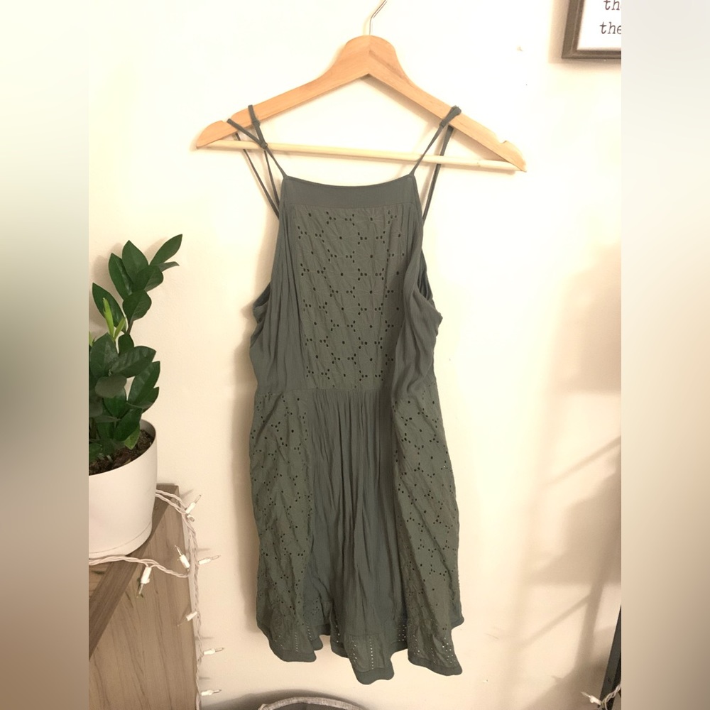 Forest green strap dress